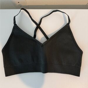 Good American grey Ribbed Bralette